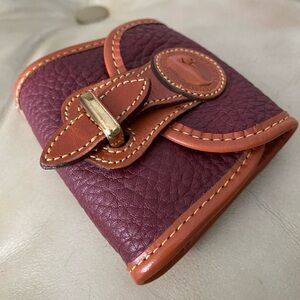 RARE Vintage Dooney & Bourke Key Caddy Coin Mini Bag Charm AWL Leather Rouge